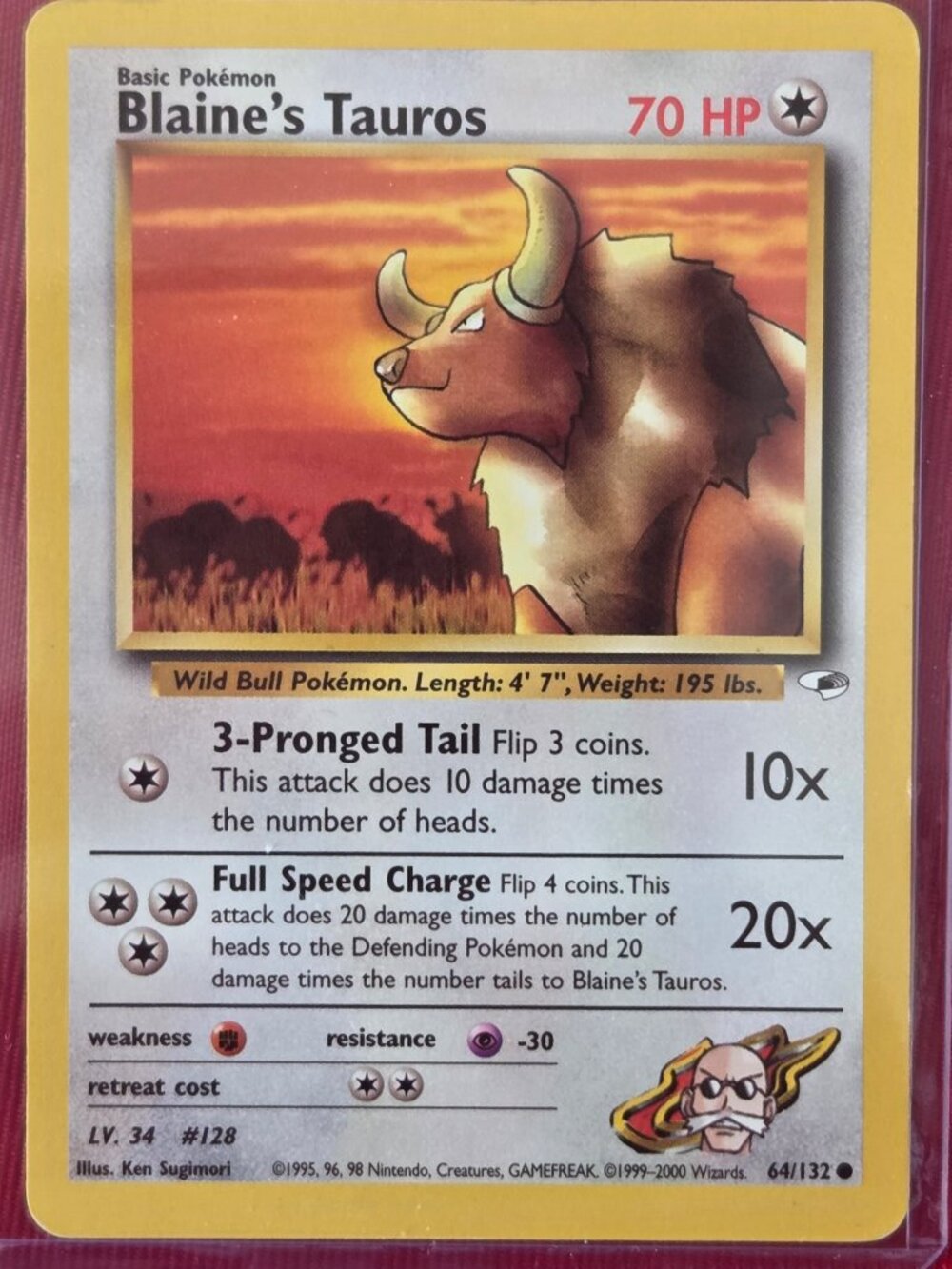 2000, BLAINE'S TAUROS POKEMON CARD!!!